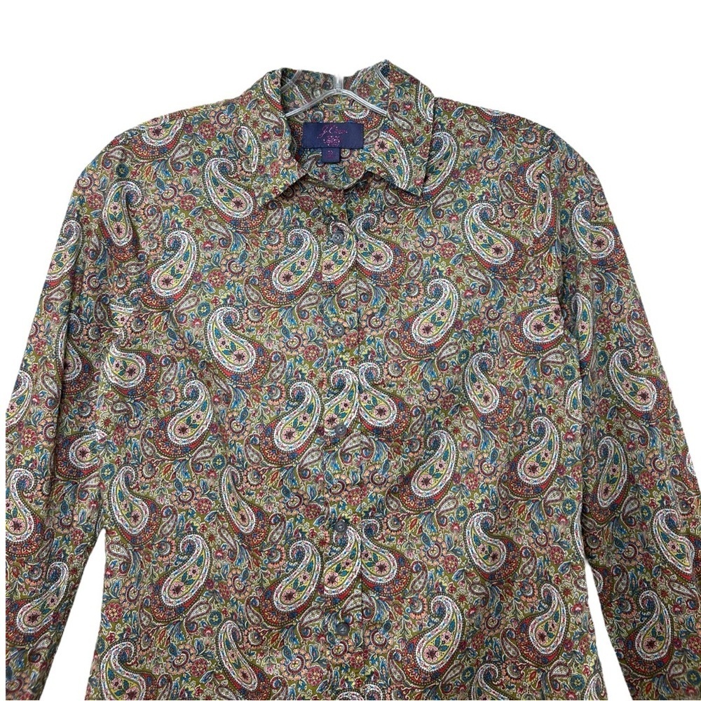 J. Crew, Women’s ‘Slim Perfect Shirt’ Liberty Paisley ‘Lee Manor’ Print, Size 00 - Picture 5 of 13